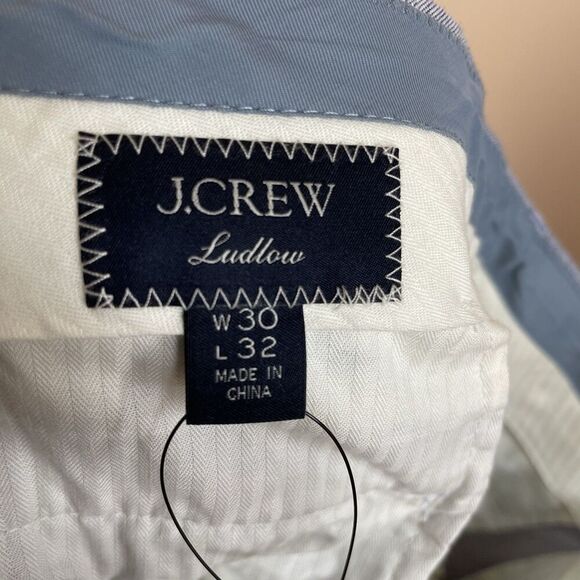 J.CREW Ludlow Pants Men 30 x 32 Slim Fit Blue 100% Cotton Oxford BV112 - Picture 11 of 16